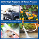 High Pressure Water CLEANING GUN, Portable Cordless Pressure Water Gun, Car Washer Cleaner with Adjustable 6 Modes Nozzle